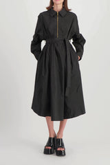 Voluminous zipped maxi dress