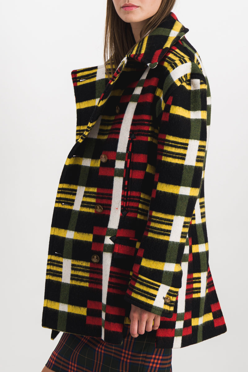 Vivienne Westwood - Oversize peacoat with multicoloured stripe pattern