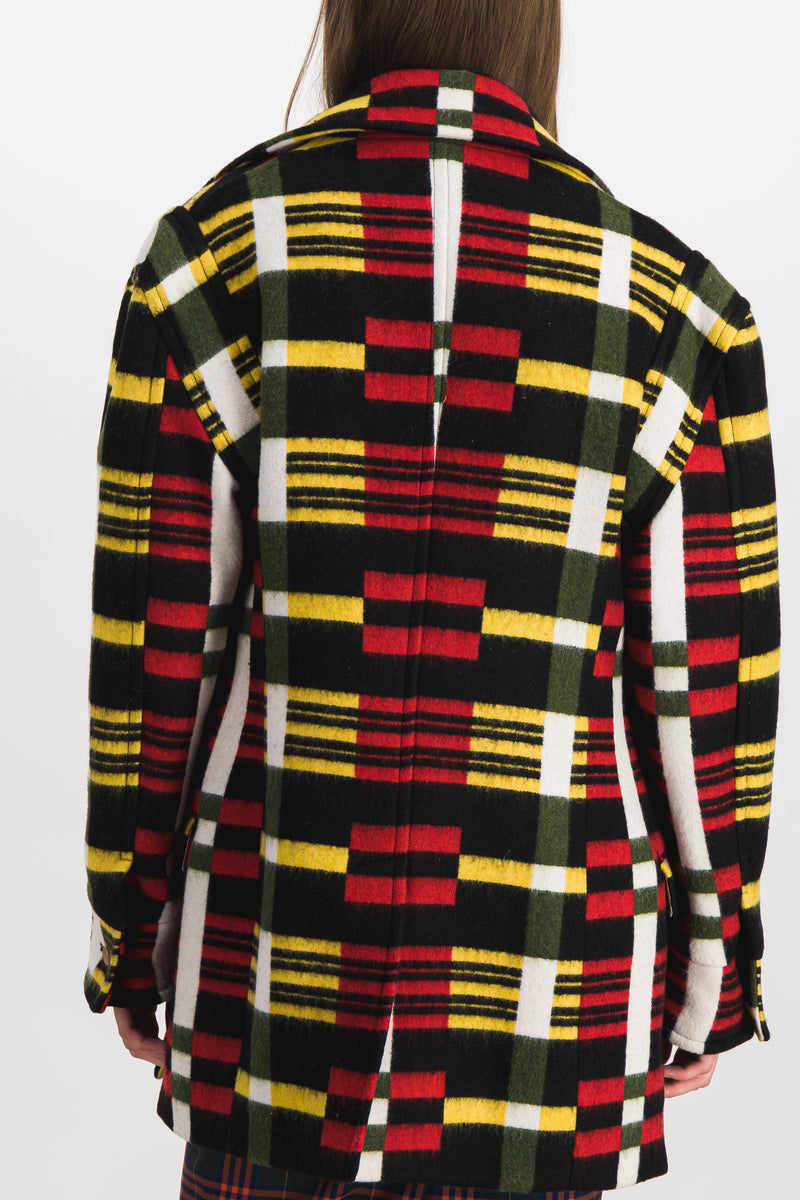 Vivienne Westwood - Oversize peacoat with multicoloured stripe pattern