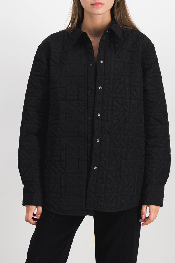 Logo quilted oversize shirt