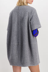 Jersey jacquard cocoon mini dress