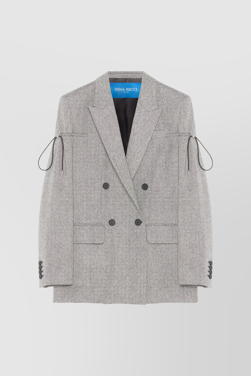 Nina Ricci - Drawstring speckled wool tailoring blazer