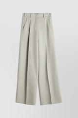 Grey wide leg wool pants