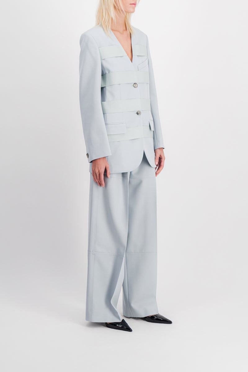 Nina Ricci - Wool gabardine blazer with gros grain stripes