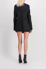 Twisted cut out tailoring long blazer