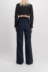 Crystal wide leg tuxedo pants