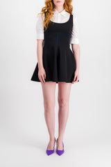Flared A-line mini dress with contrast stiching