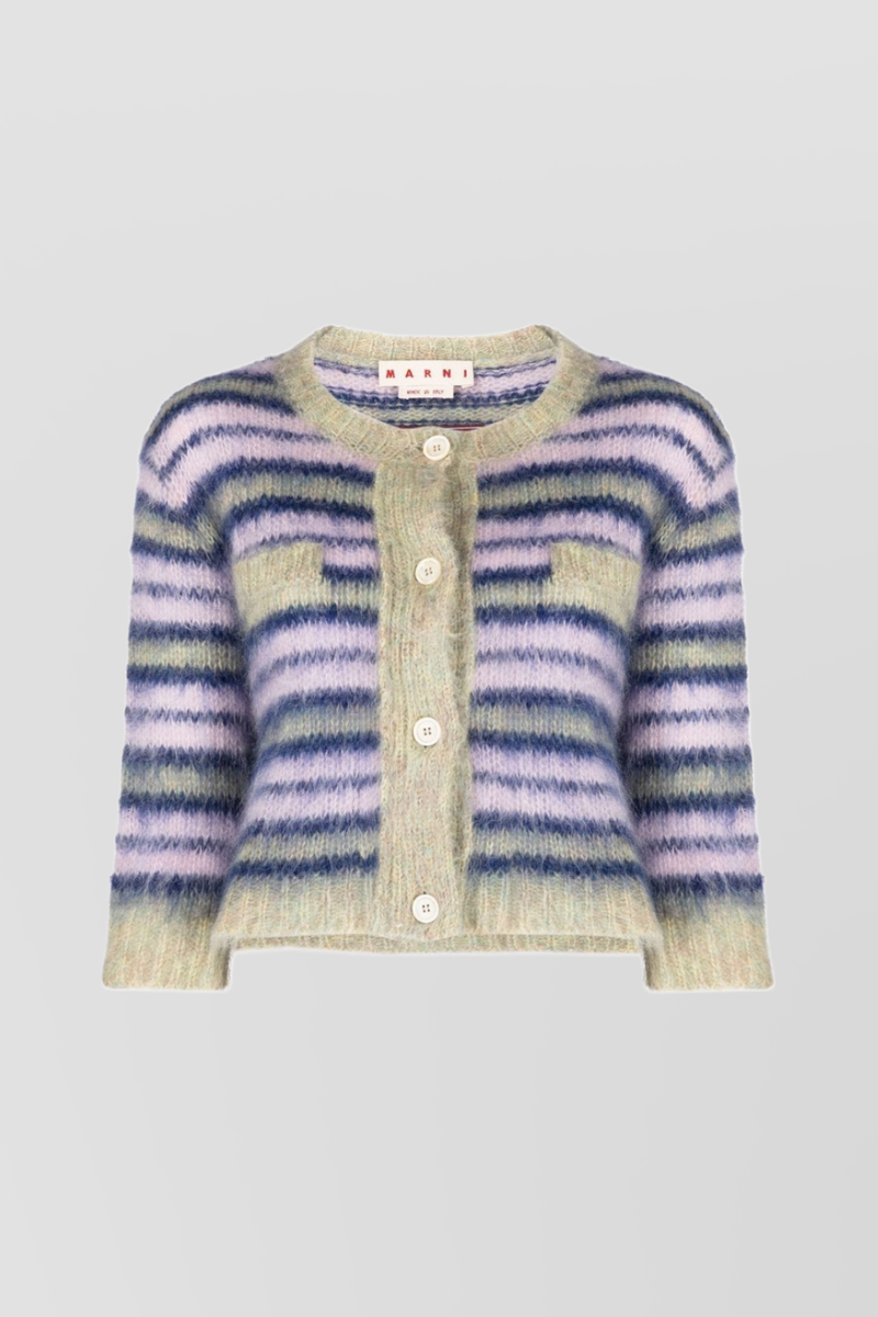 Marni - Stripped mohair cropped cardigan
