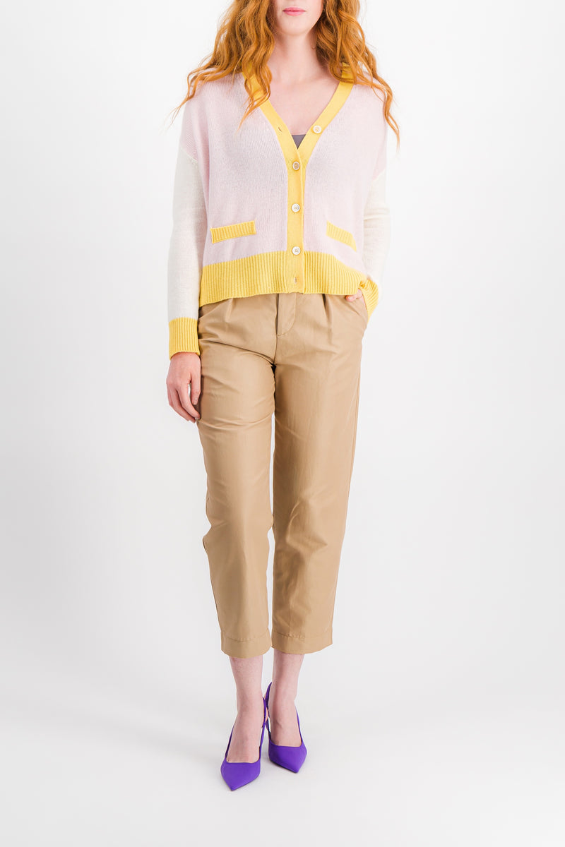 Marni - Color-block v-neck loose cardigan