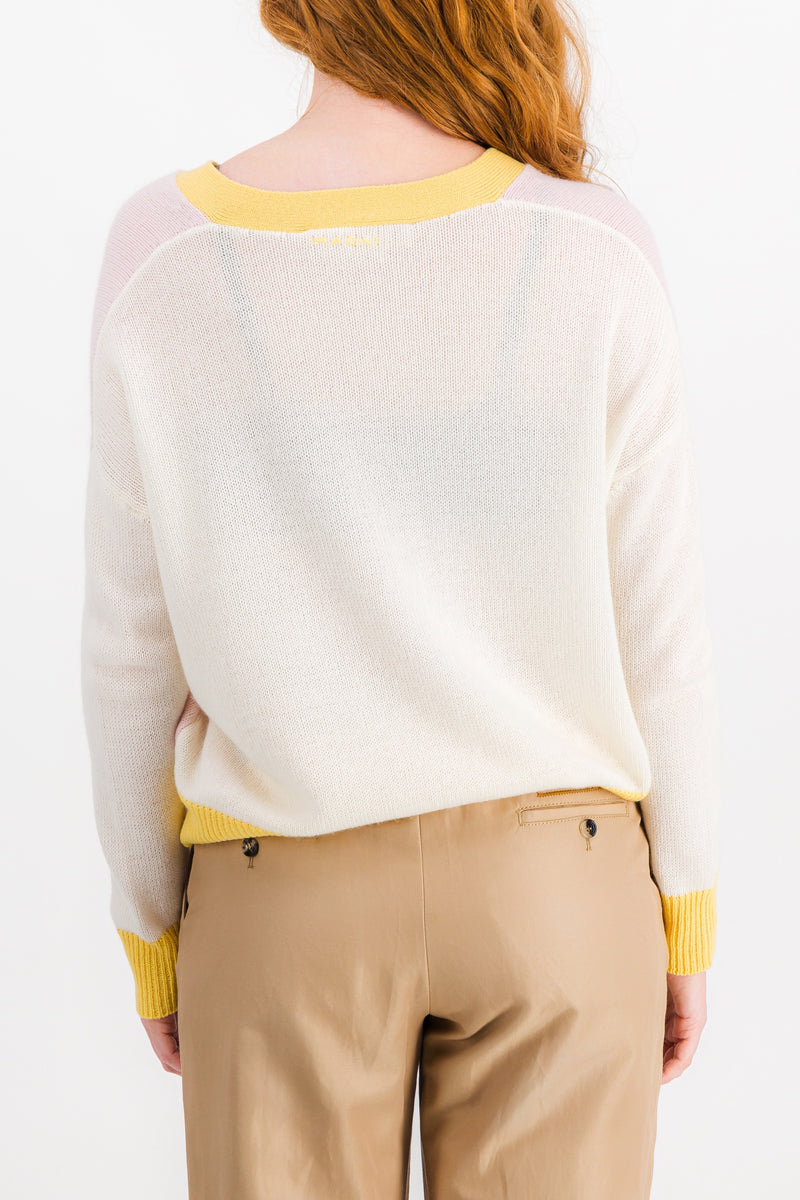 Marni - Color-block v-neck loose cardigan
