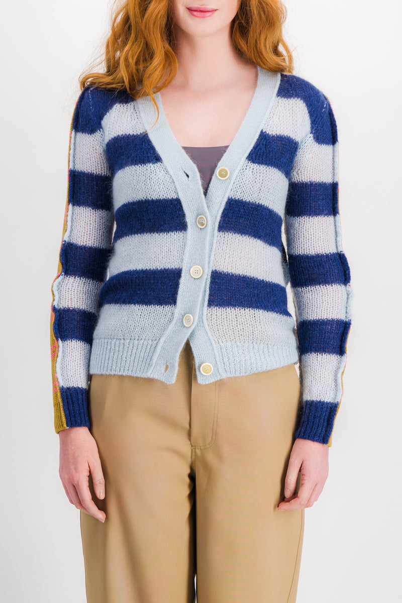 Marni - Stripped multi-color mohair cardigan