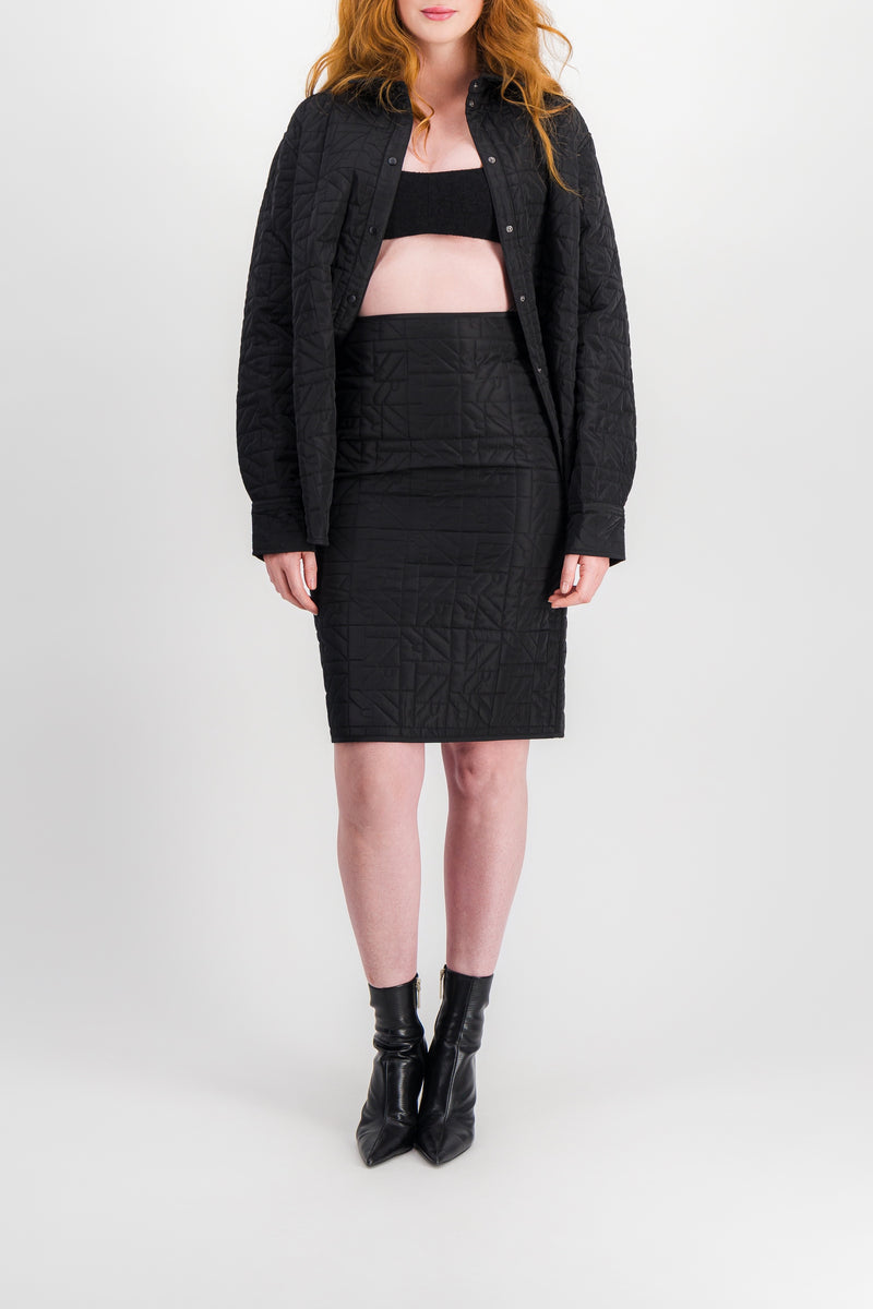 Nina Ricci - Logo quilted mini skirt