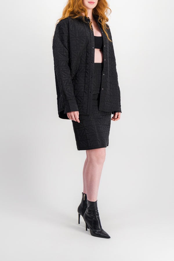 Logo quilted mini skirt