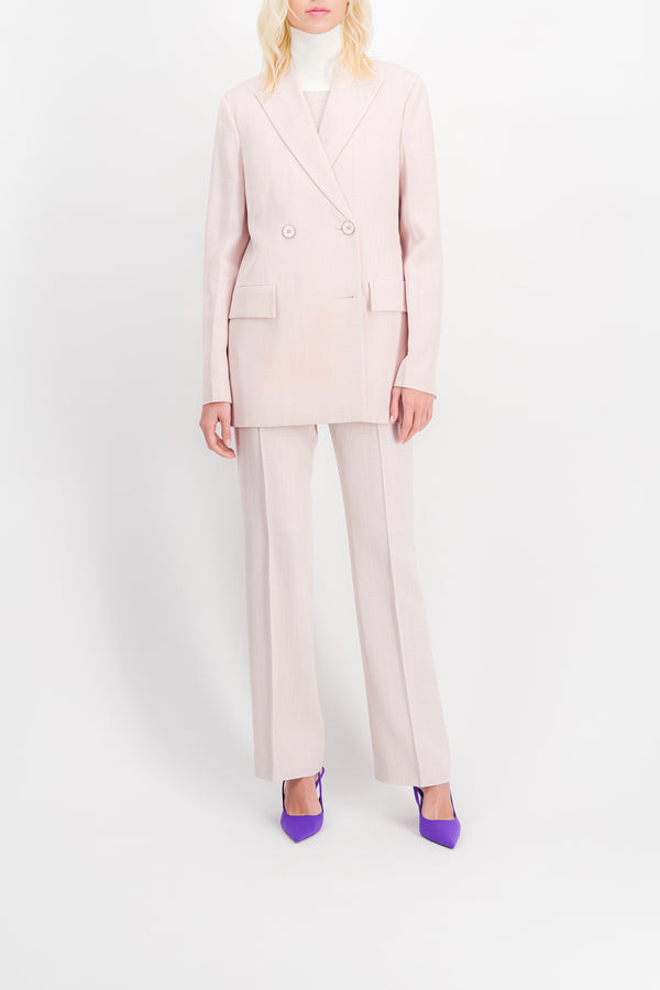 Straight leg fluid silk and viscose pants