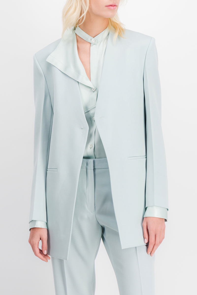 Jil Sander - Single buttoned tailoring blazer in compact wool grain de poudre