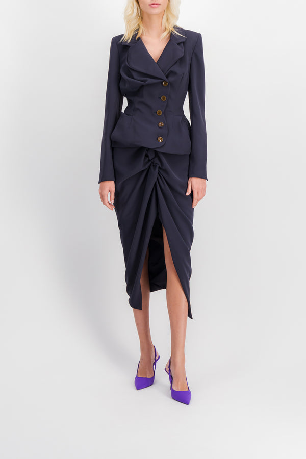 Draped cady tailoring blazer