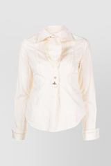 Bow tie shirt with fine stripes
