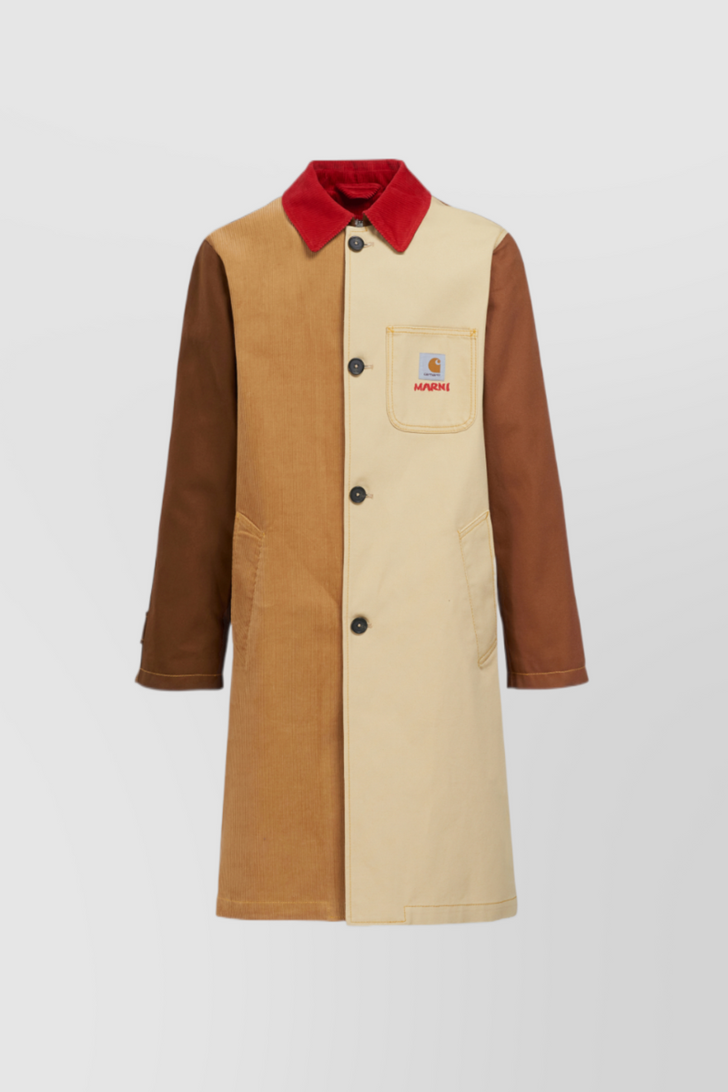 Marni - Color block long midi coat