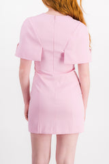 Pink mini dress with cape sleeves