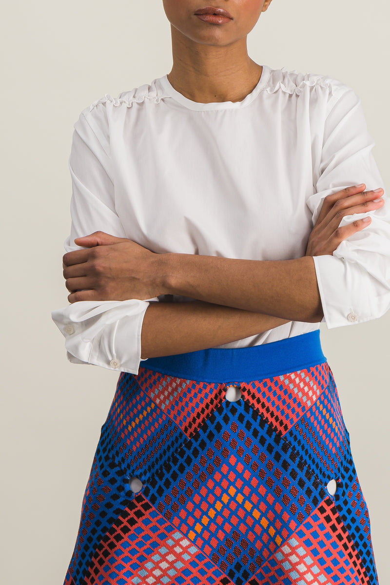 Marni - White gathered boxy cotton shirt