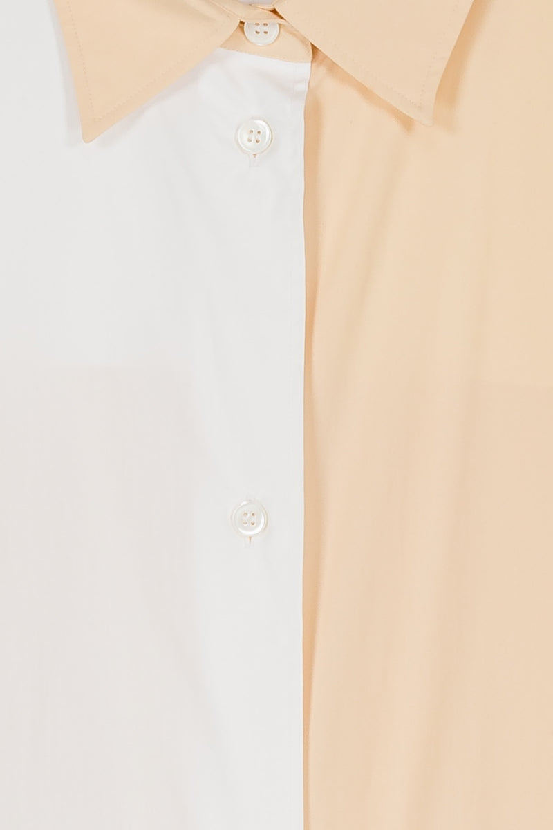 Marni - Two-tone asymmetric organic cotton shirt