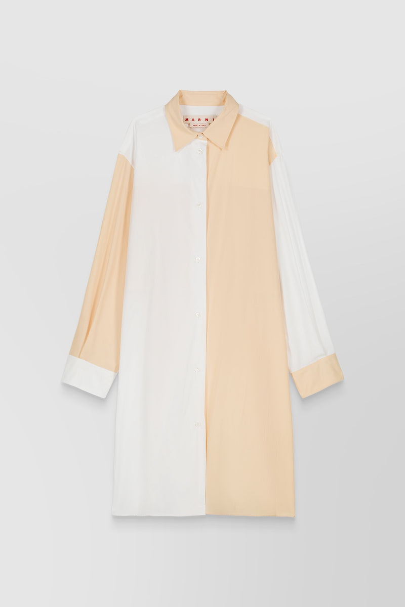 Marni - Two-tone asymmetric organic cotton shirt