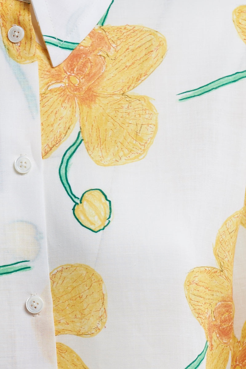 Marni - Classic flower printed linen shirt