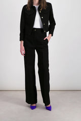 Organic denim straight leg black pants