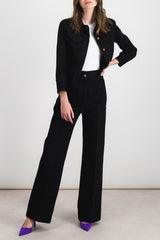 Organic denim straight leg black pants