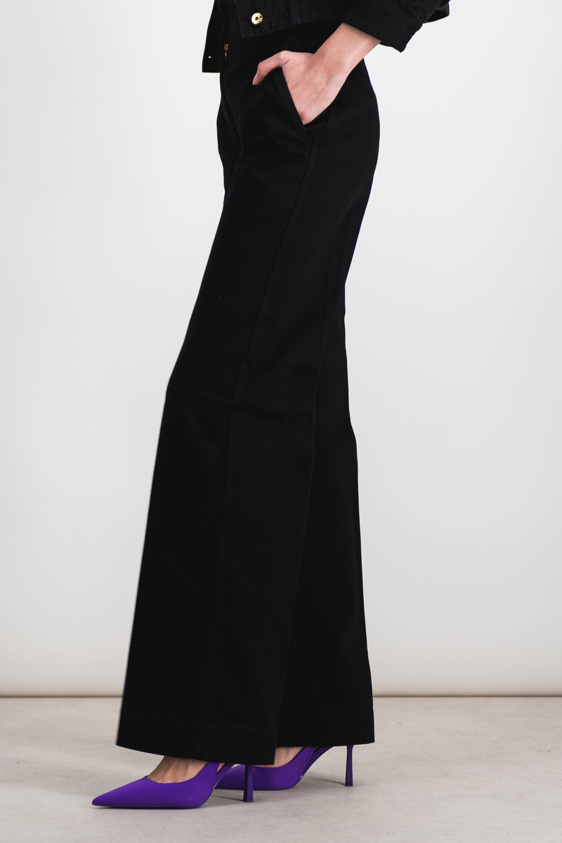 Patou - Organic denim straight leg black pants
