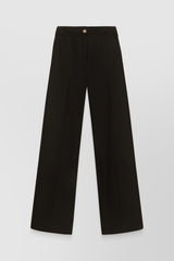 Organic denim straight leg black pants