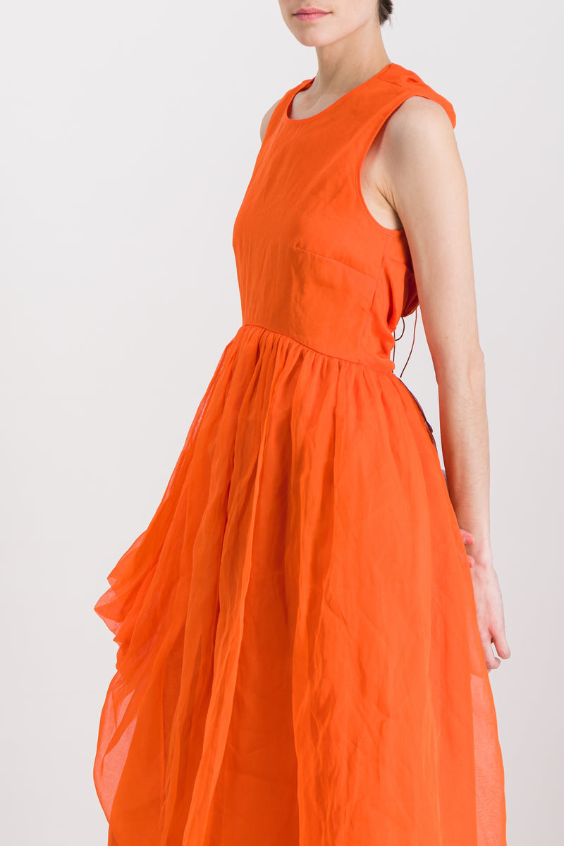 Cecilie Bahnsen - Asymmetric organdie open back midi dress