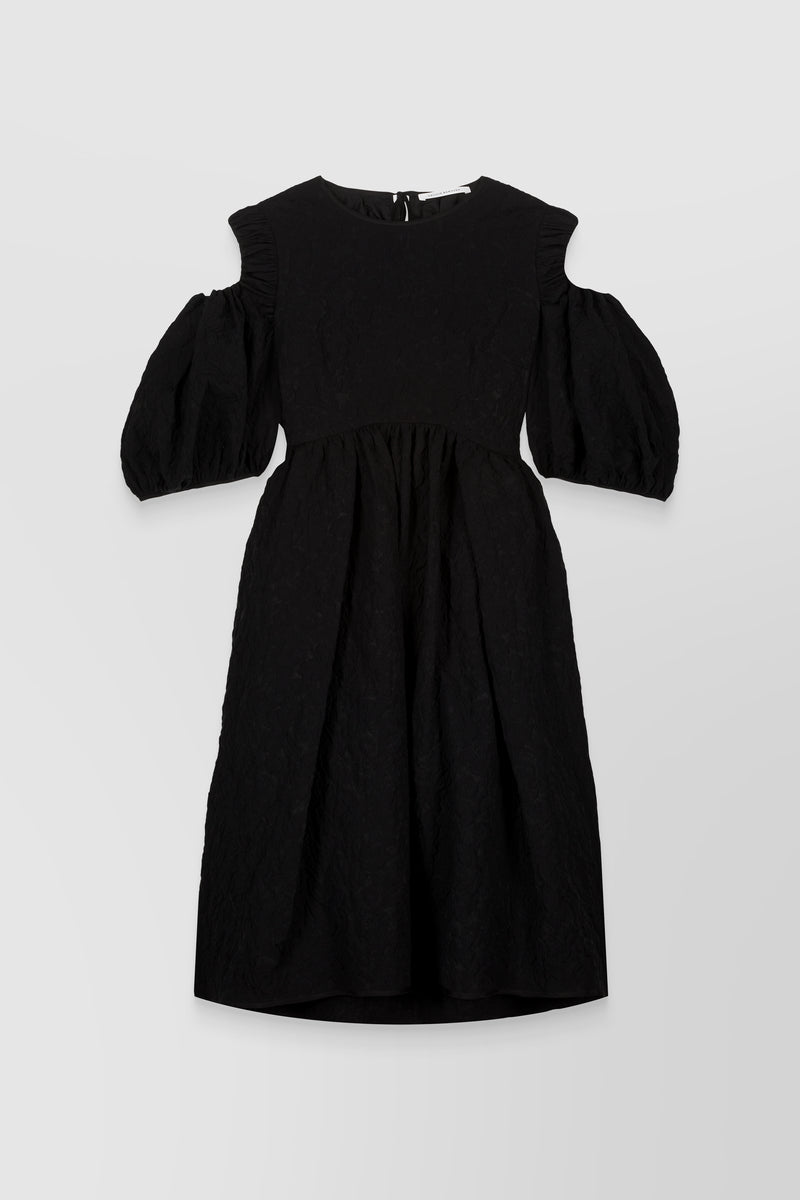 Cecilie Bahnsen - Matelassé puff sleeve dress with tulip skirt