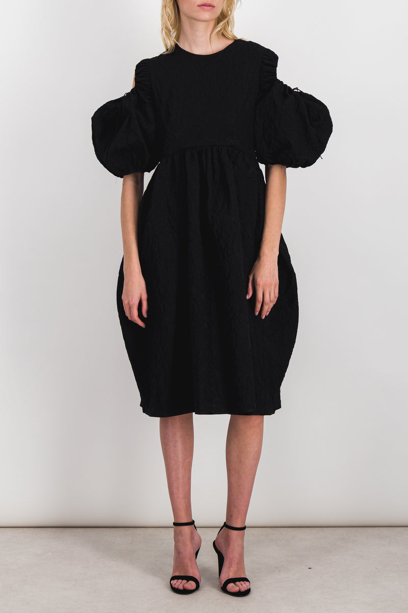 Cecilie Bahnsen - Matelassé puff sleeve dress with tulip skirt