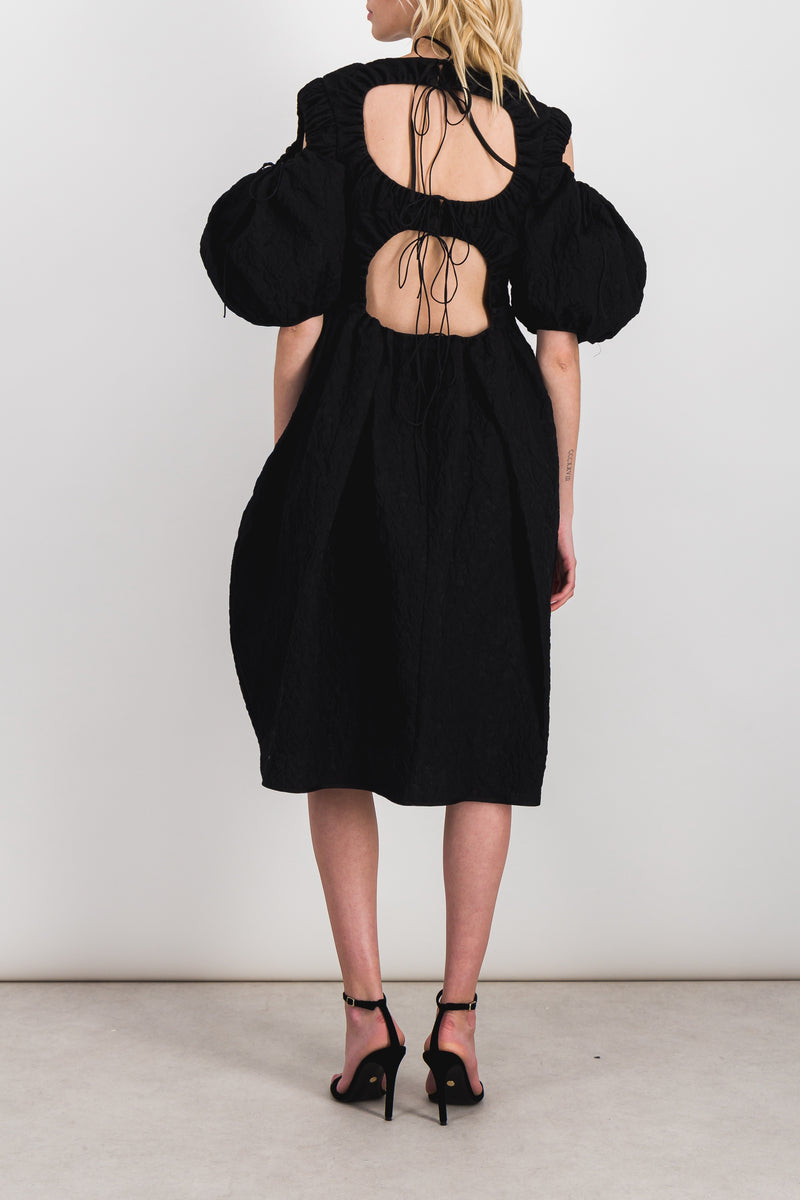 Cecilie Bahnsen - Matelassé puff sleeve dress with tulip skirt