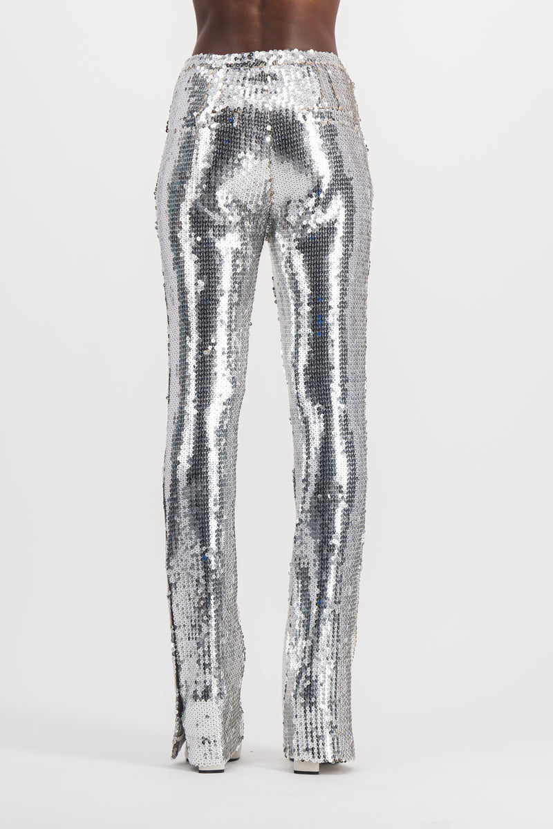 Paco Rabanne - Embroidered sequins flared pants