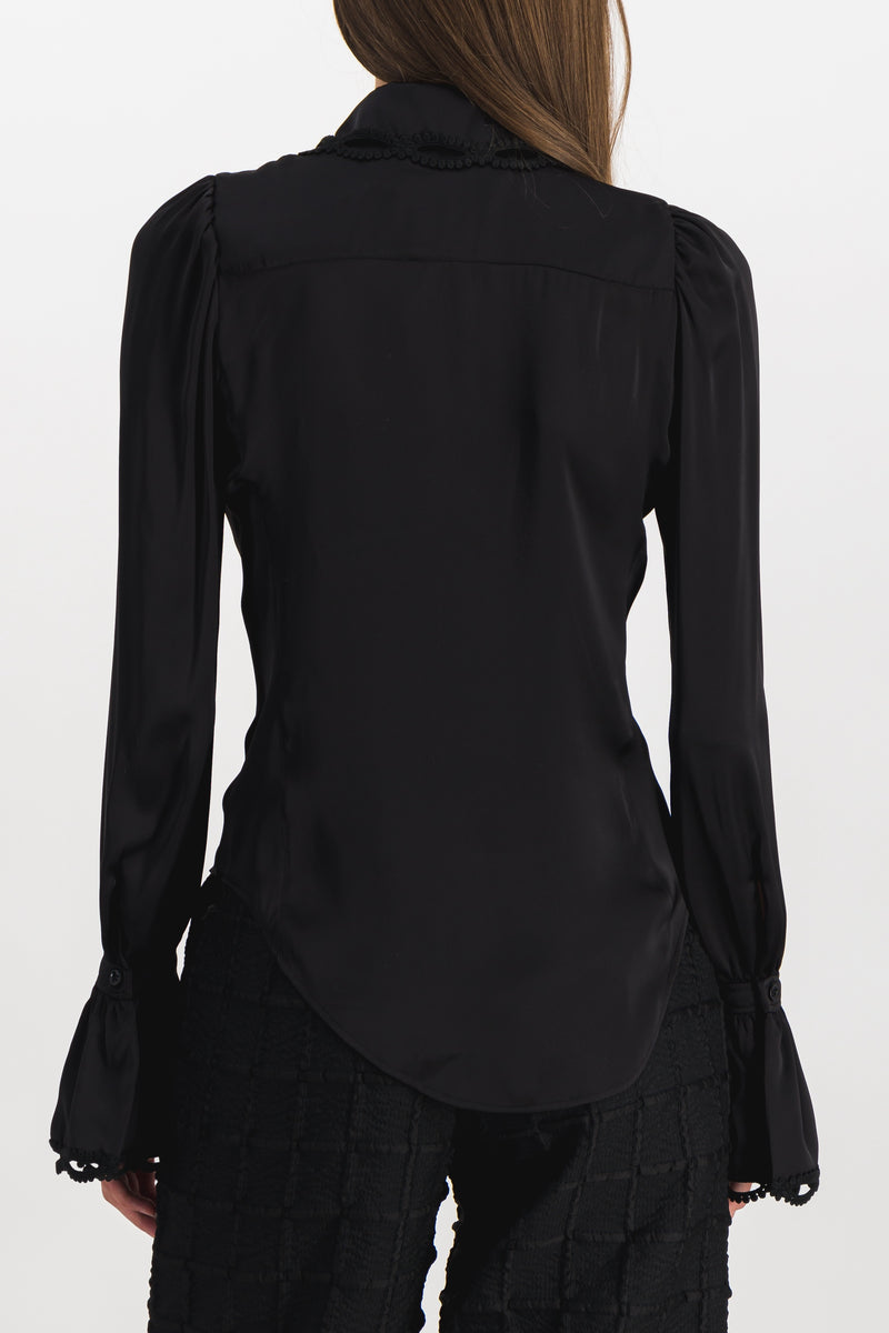 Paco Rabanne - Light satin shirt wit fluted cuffs