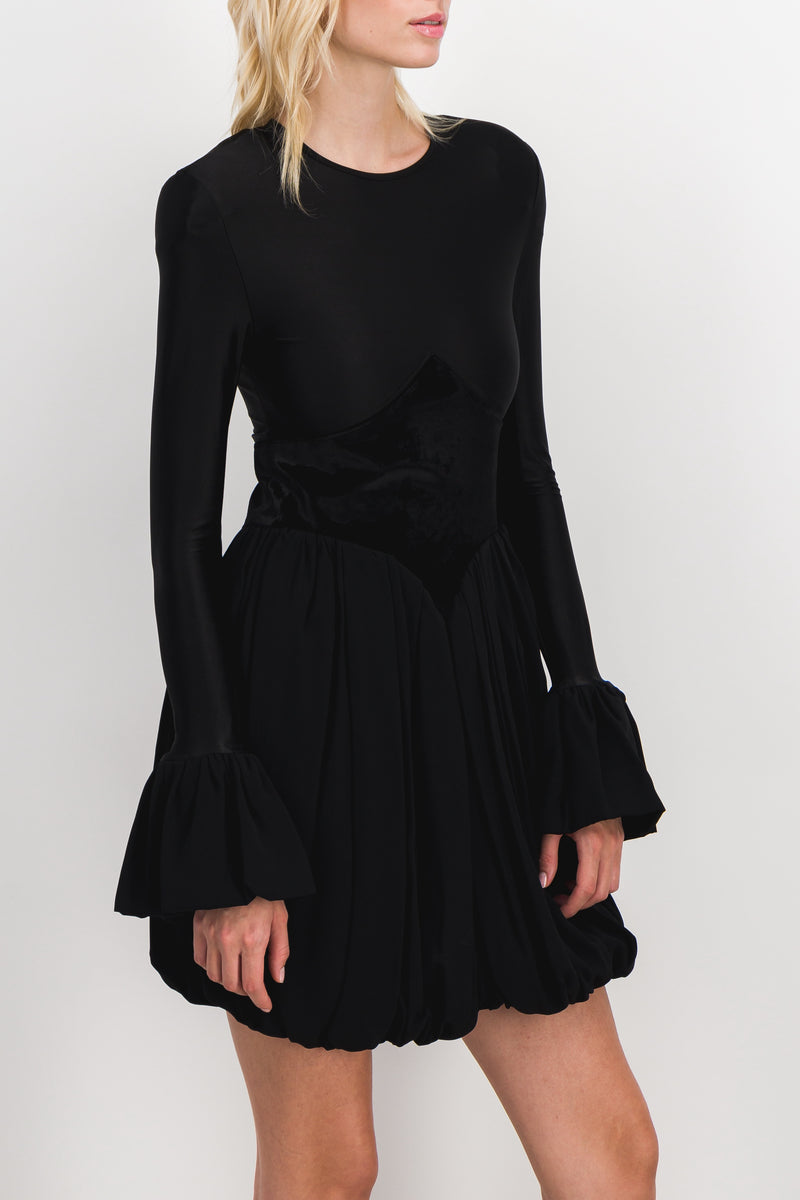Paco Rabanne - Crêpe satin puff mini dress
