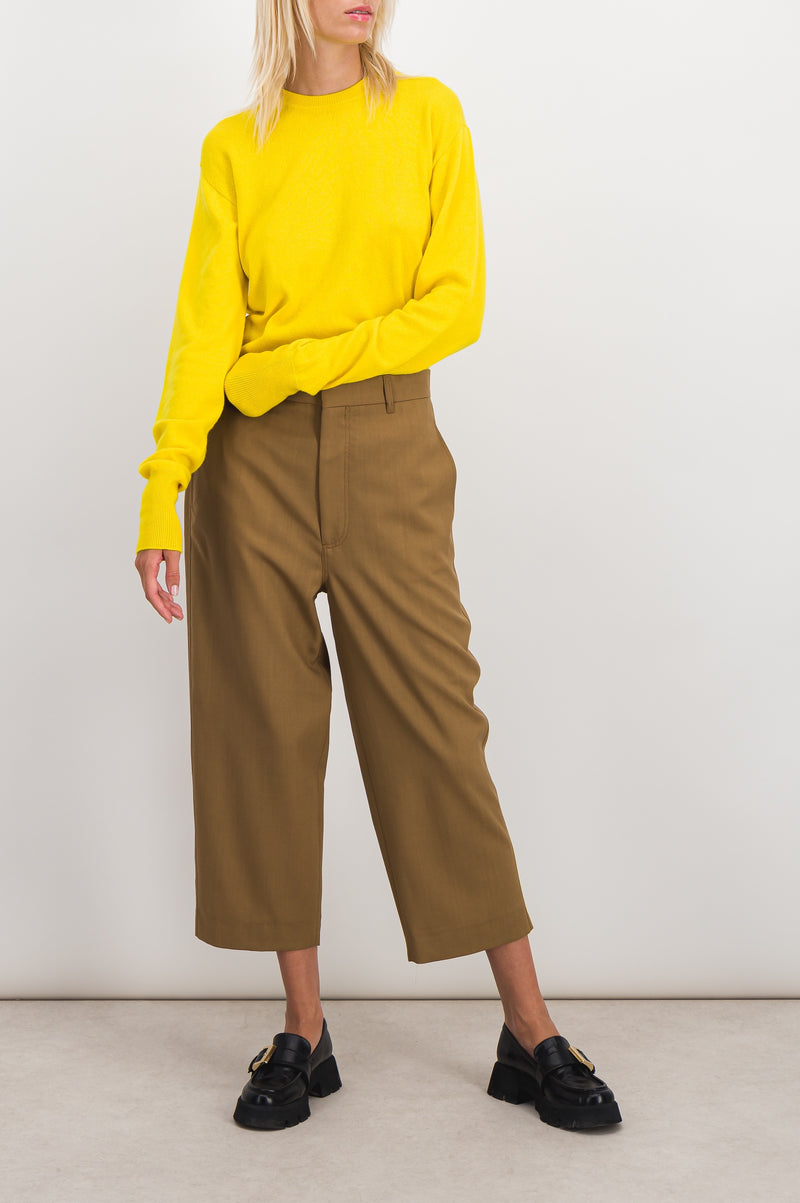 Jil Sander - Yellow fine cashmere crewneck sweater