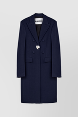 Heavy wool v-neck coat