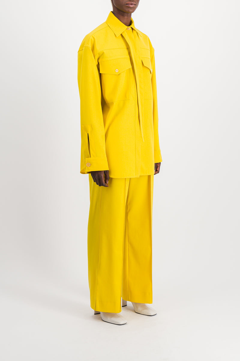 Jil Sander - Loose leg wool gabardine pants