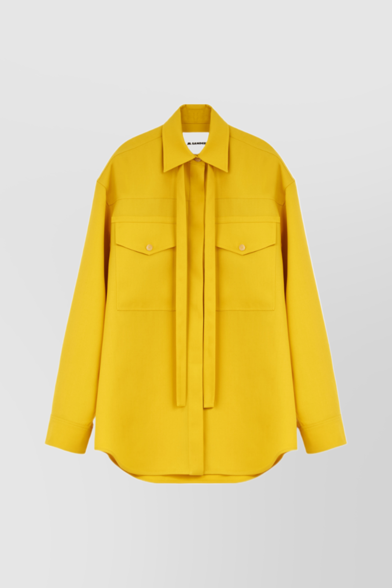 Jil Sander - Sunflower loose wool gabardine shirt with breast patch pockets