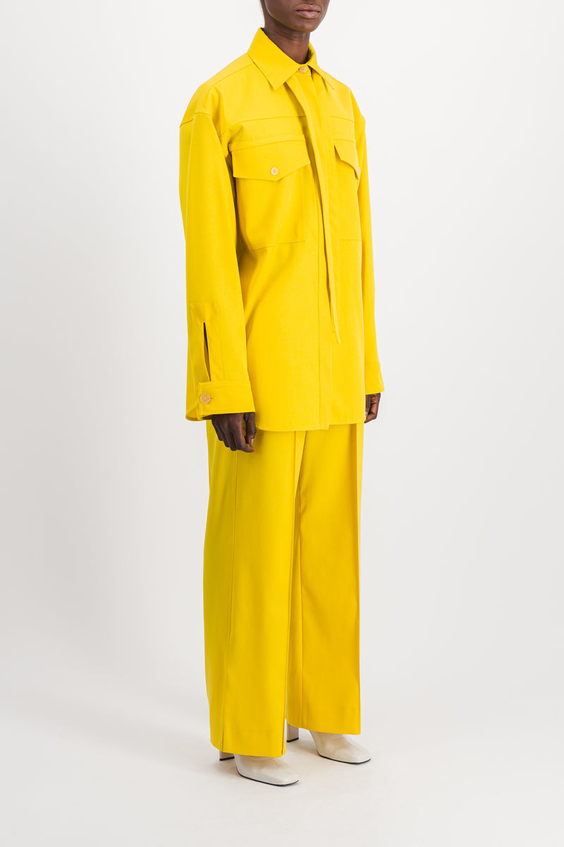 Jil Sander - Sunflower loose wool gabardine shirt with breast patch pockets