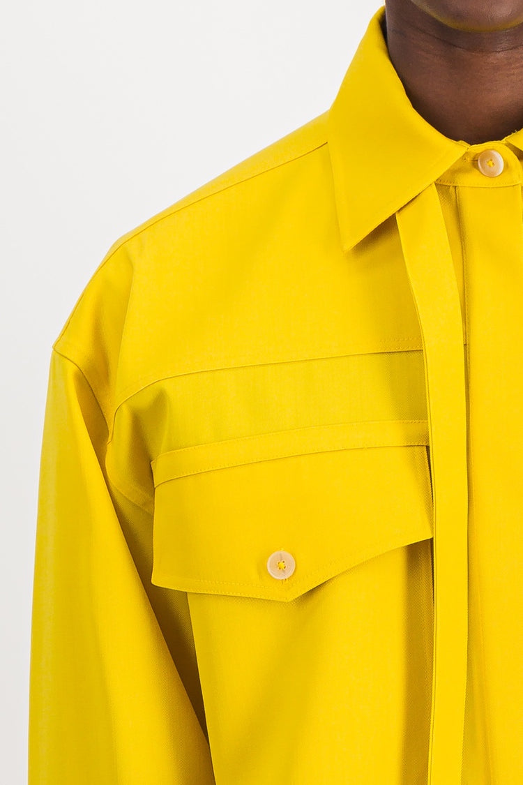 Jil Sander - Sunflower loose wool gabardine shirt with breast patch pockets