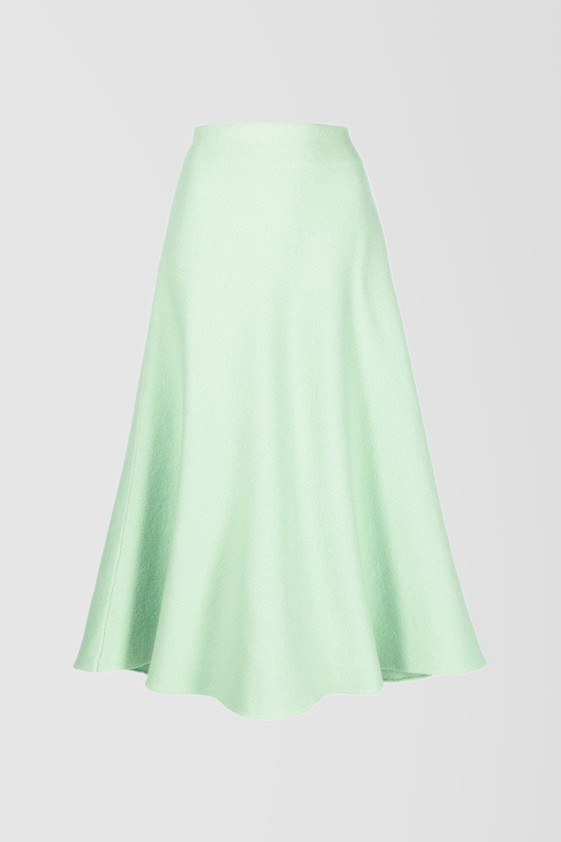 Jil Sander - Flared boiled wool midi skirt