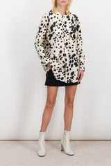 Poplin long shirt with pop dot print