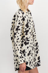 Poplin long shirt with pop dot print