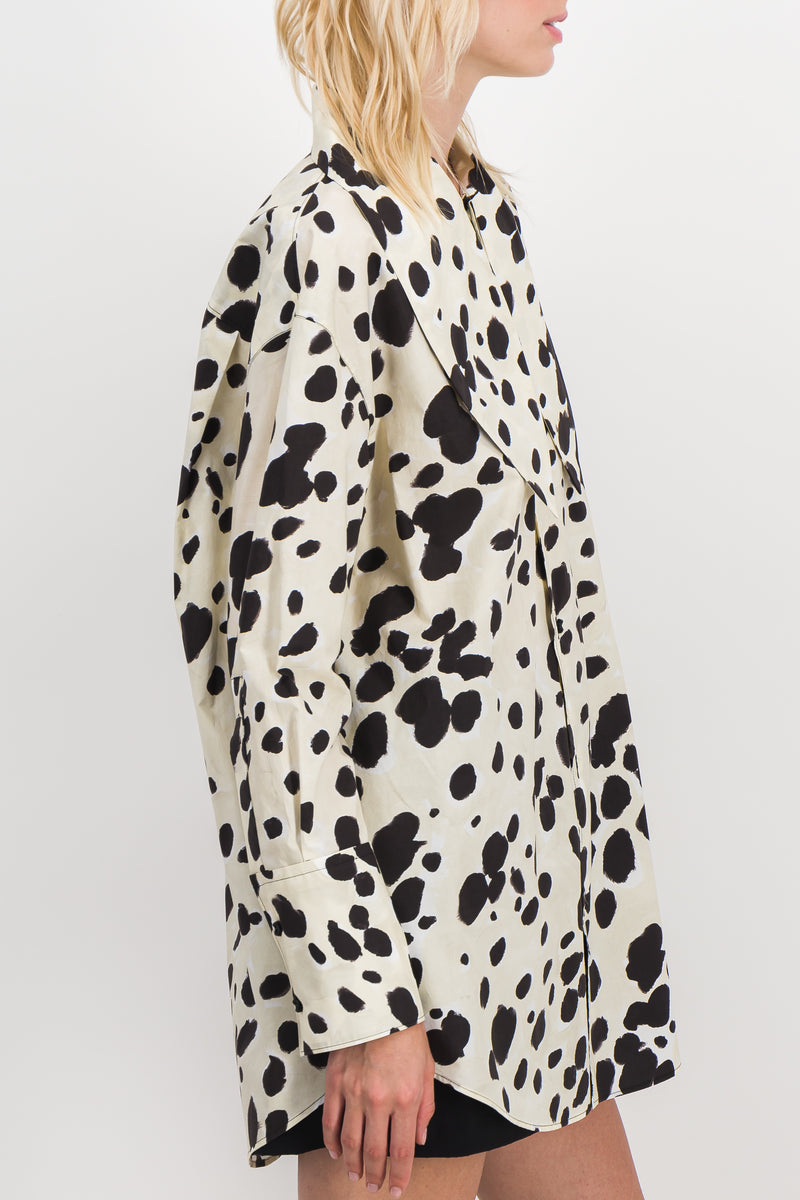 Marni - Poplin long shirt with pop dot print