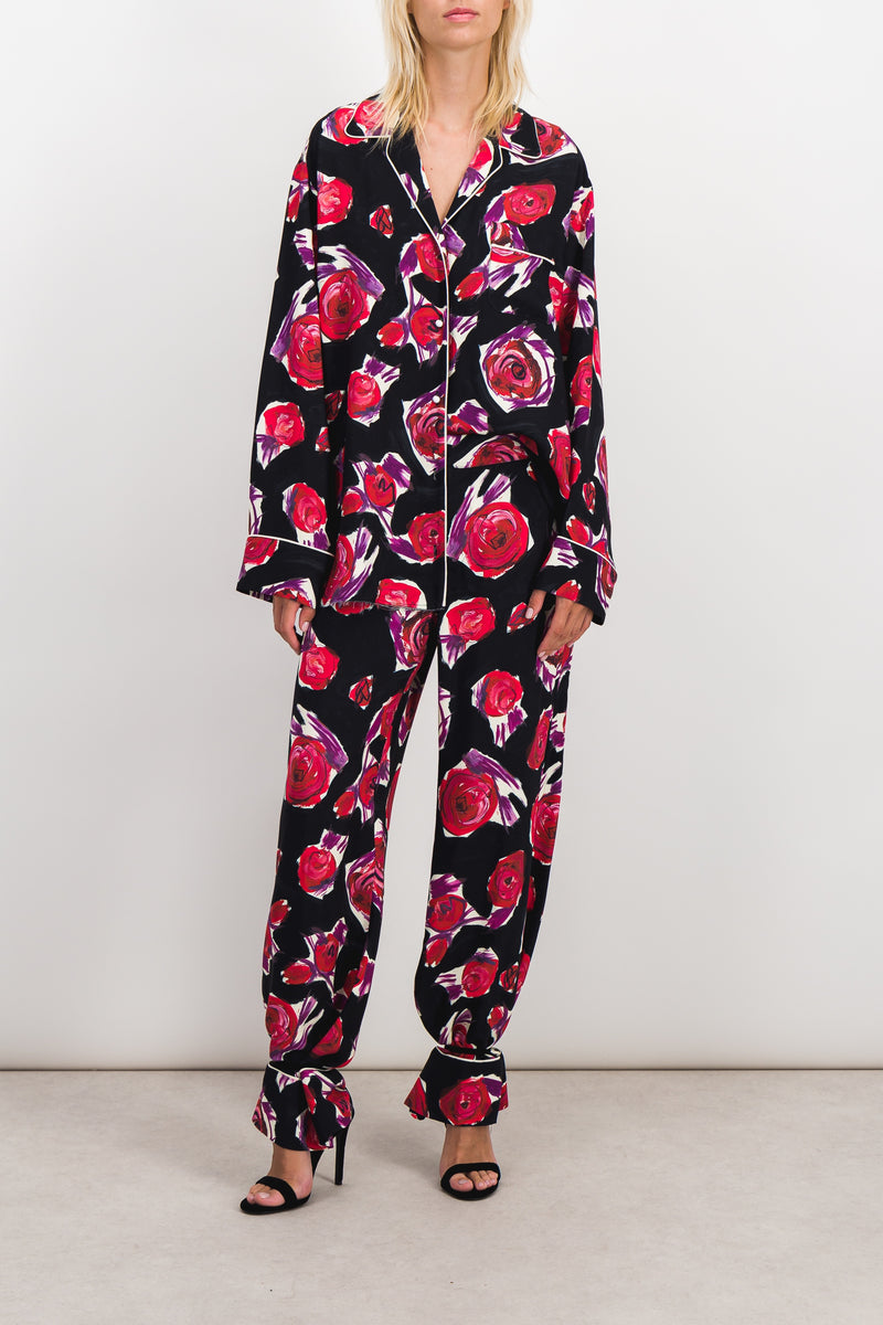 Marni - Drawstring flower printed pyjama pants