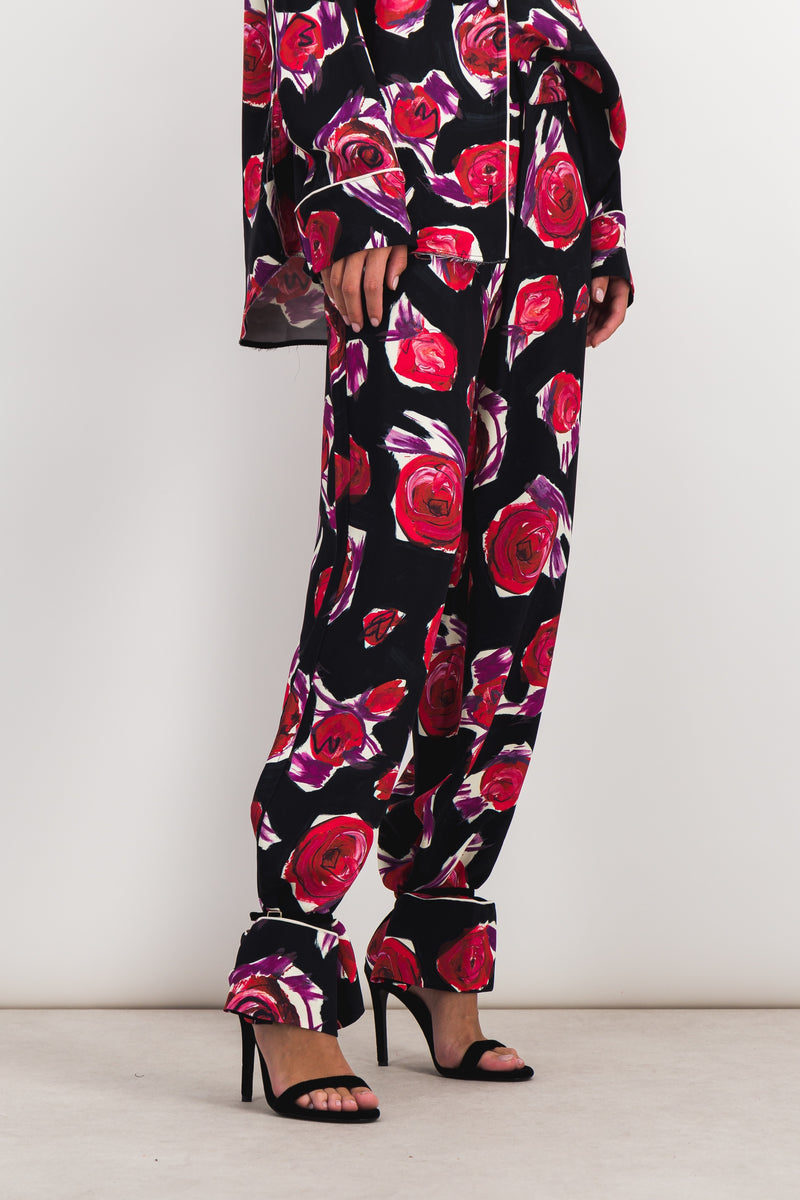 Marni - Drawstring flower printed pyjama pants